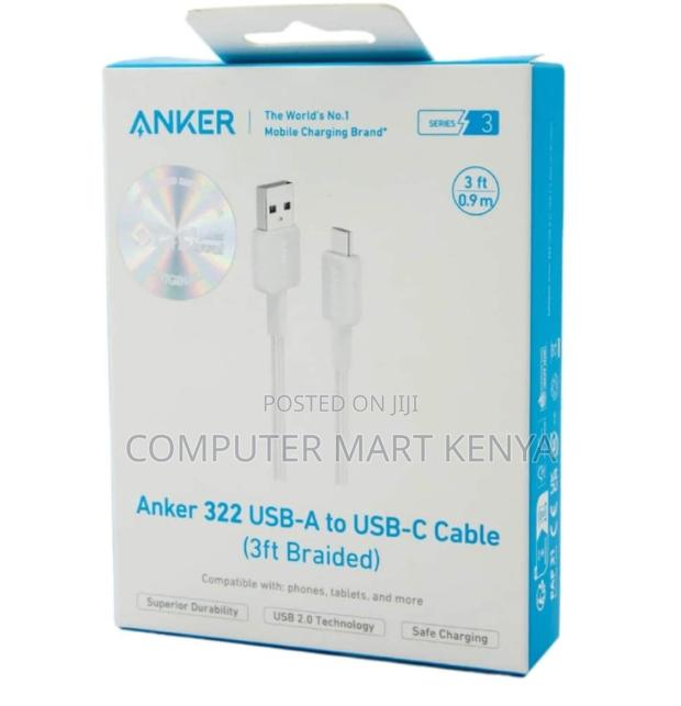 Anker 322 Usb-a to Usb-C Cable (6ft Braided) White - thumbnail 2