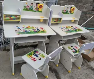 White Kids Desk - Sturdy Wooden Table for Home Use Study