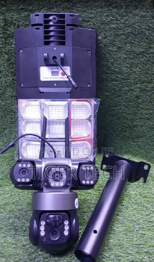 4g 3-Lens PTZ V380 Pro Solar Street Light CCTV Camera Outdoor Security