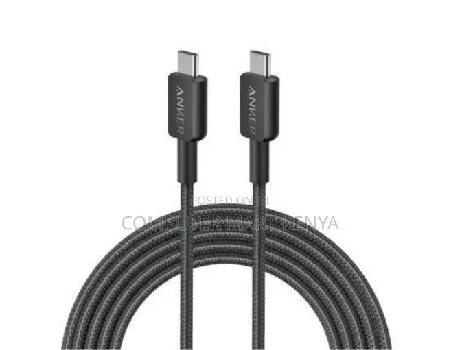 Anker 322 Usb-C to Usb-C Cable (3ft, 60w, Braided) Black