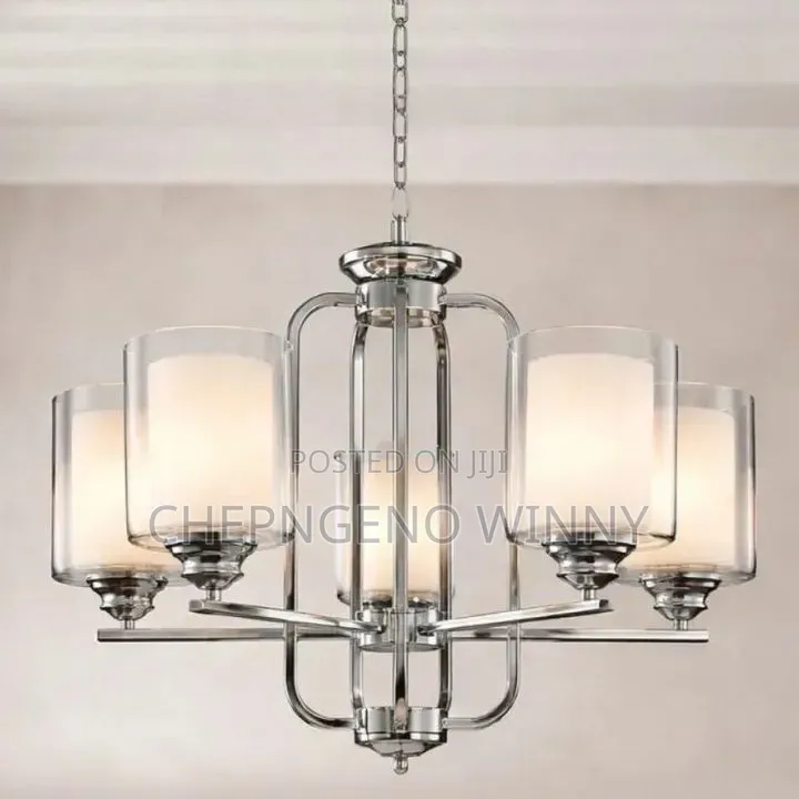 Silver 5arm Chandelier