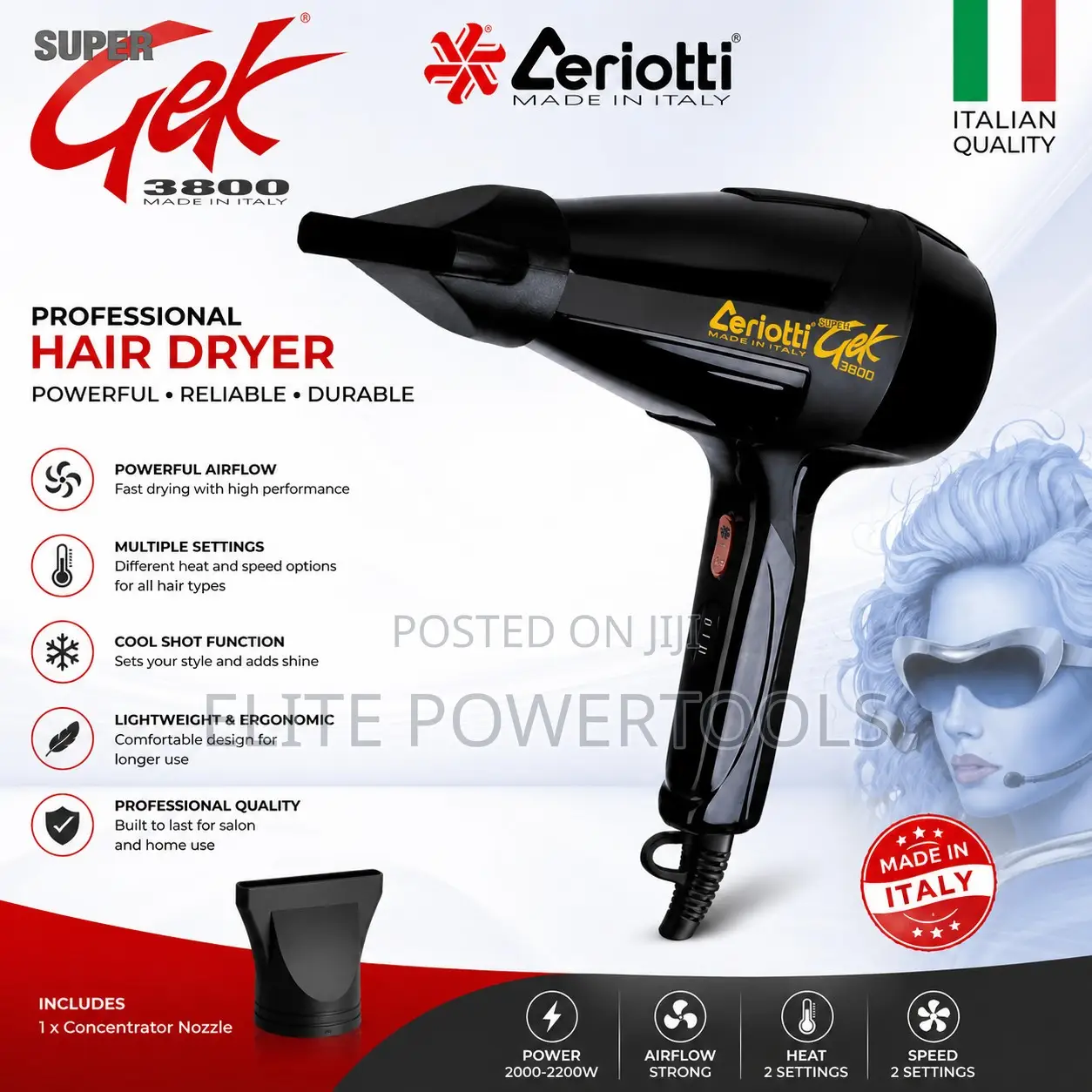 Ceriotti Gek3800 Professional Hair Dryer