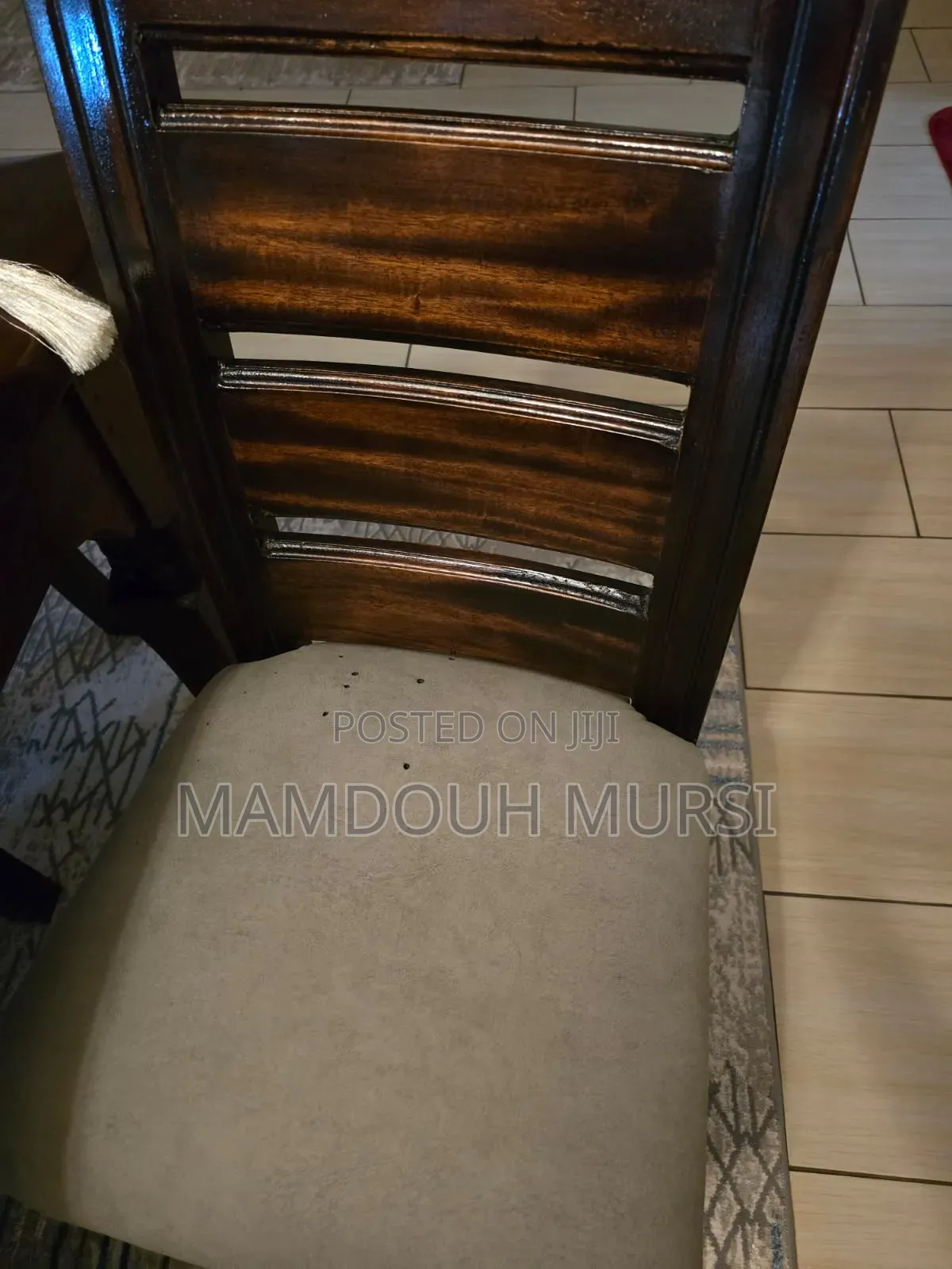 Dining Table / 6 Chairs / One Chair Has Small Burn Marks.