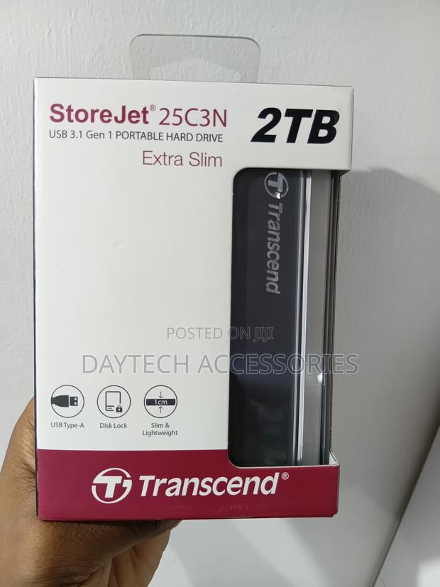 This Is a Transcend Storejet 25c3n 2tb Portable Hard Drive - thumbnail 3