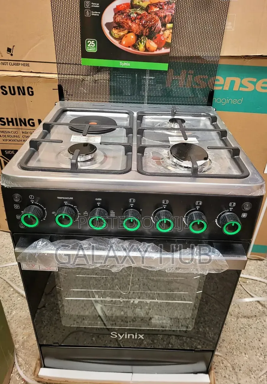 Syinix 60by60 3+1 Standing Cooker 
With Electric Oven