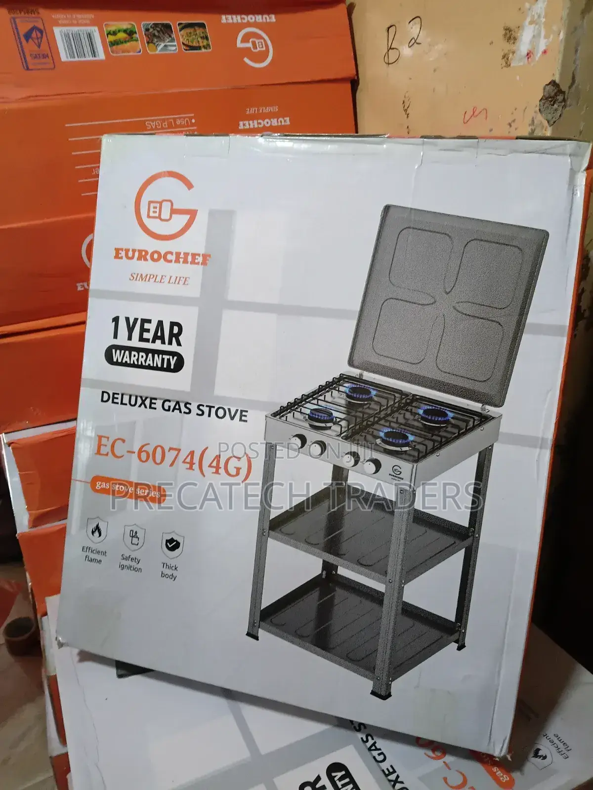 Eurochef Ec-6074 (4g) Gas Stove – 4 Burners