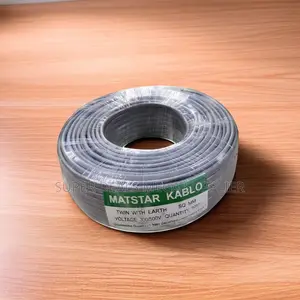 Fireproof PVC 1.5mm Twin With Earth Electrical Wiring Cable Long Life