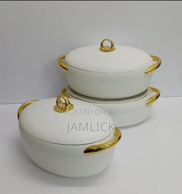Wite 3pcs Forever Gold Luxury Insulated Hotpot Set - Bz
