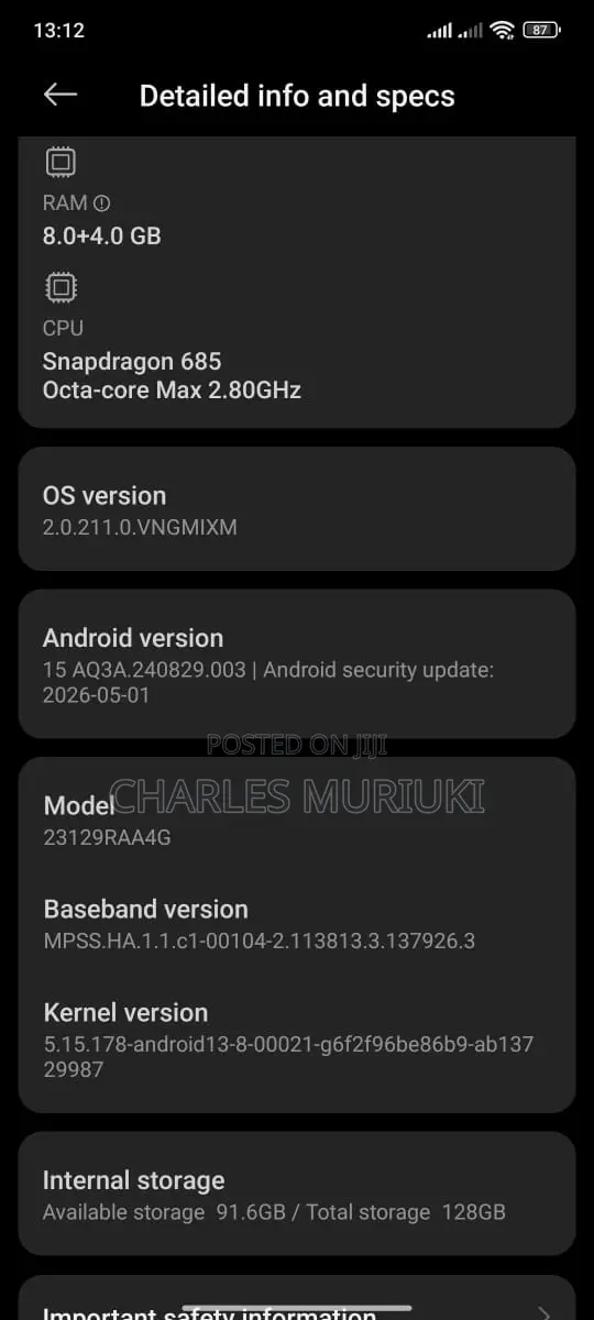 Xiaomi Redmi Note 13 128 GB Black
