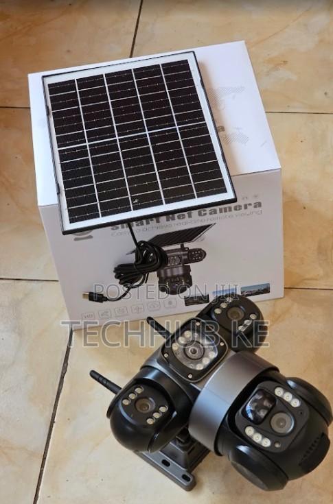 4g Sim Card Solar CCTV Camera Triple Lens 360° Remote Viewing