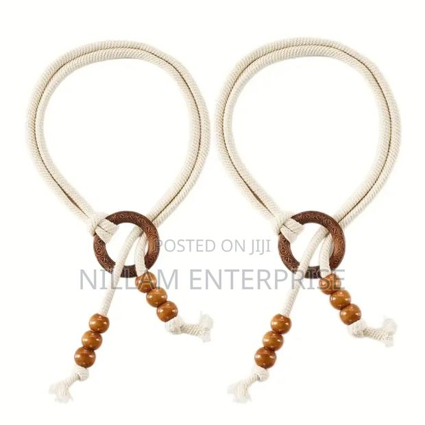 2 Pieces Vintage Natural Wood Curtain Tiebacks - thumbnail 3