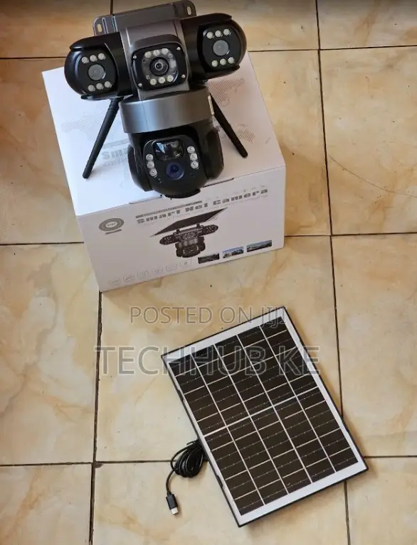 Outdoor 4g Solar PTZ Camera Triple Lens Hd Surveillance Camera