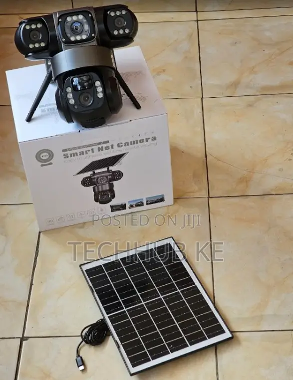4g Solar Powered Triple Lens CCTV Camera With Color Night Vision