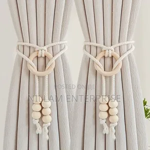 2pcs Natural Cotton Rope Curtain Tiebacks Boho Style*