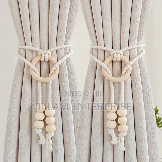 2pcs Natural Cotton Rope Curtain Tiebacks Boho Style*
