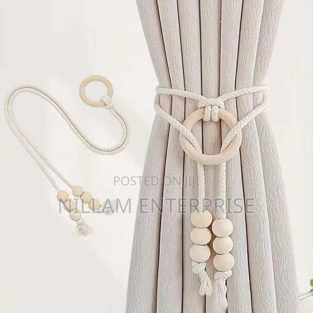 2pcs Natural Cotton Rope Curtain Tiebacks Boho Style* - thumbnail 2