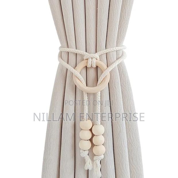 2pcs Natural Cotton Rope Curtain Tiebacks Boho Style* - thumbnail 4