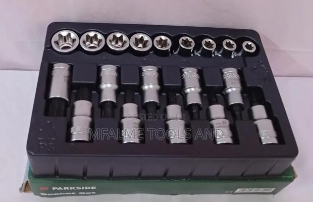 Brand New Uk Sourced Parkside Socket Set 19 Piece Set KSH 5000