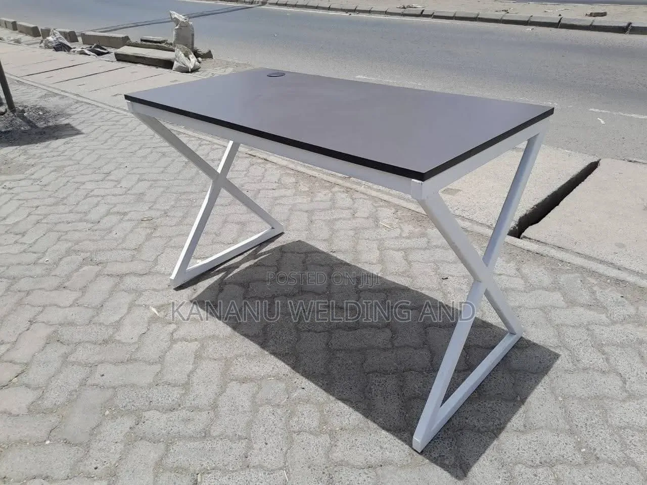X Metallic Office Table