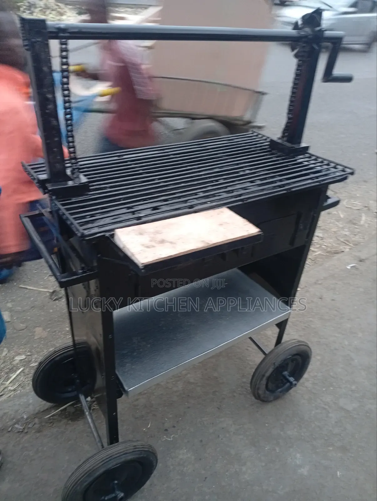 Movable Meat Grill With Shelves Tray.