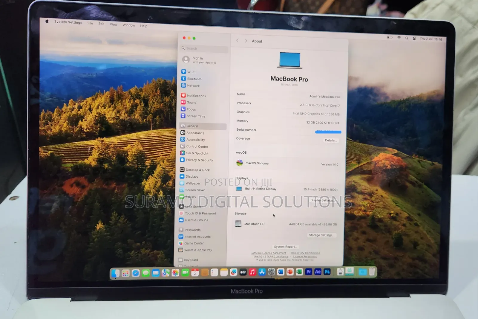 Laptop Apple MacBook Pro 2018 32GB Intel Core i7 SSD 512GB