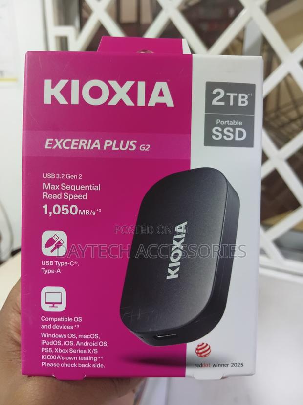 The Kioxia Exceria Plus Portable SSD With a 1tb Storage Capacity.