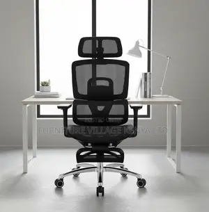 Ergonomic Office Chair With Footrest and Headrest