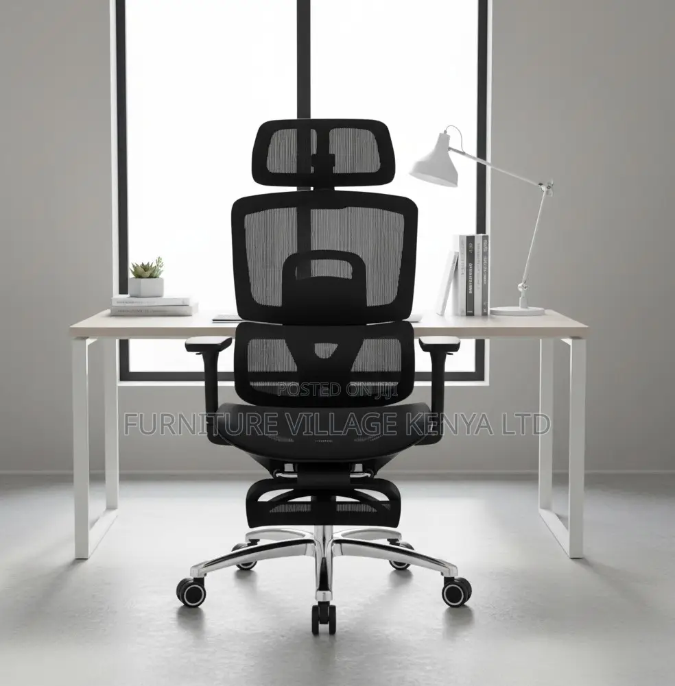 Ergonomic Office Chair With Footrest and Headrest