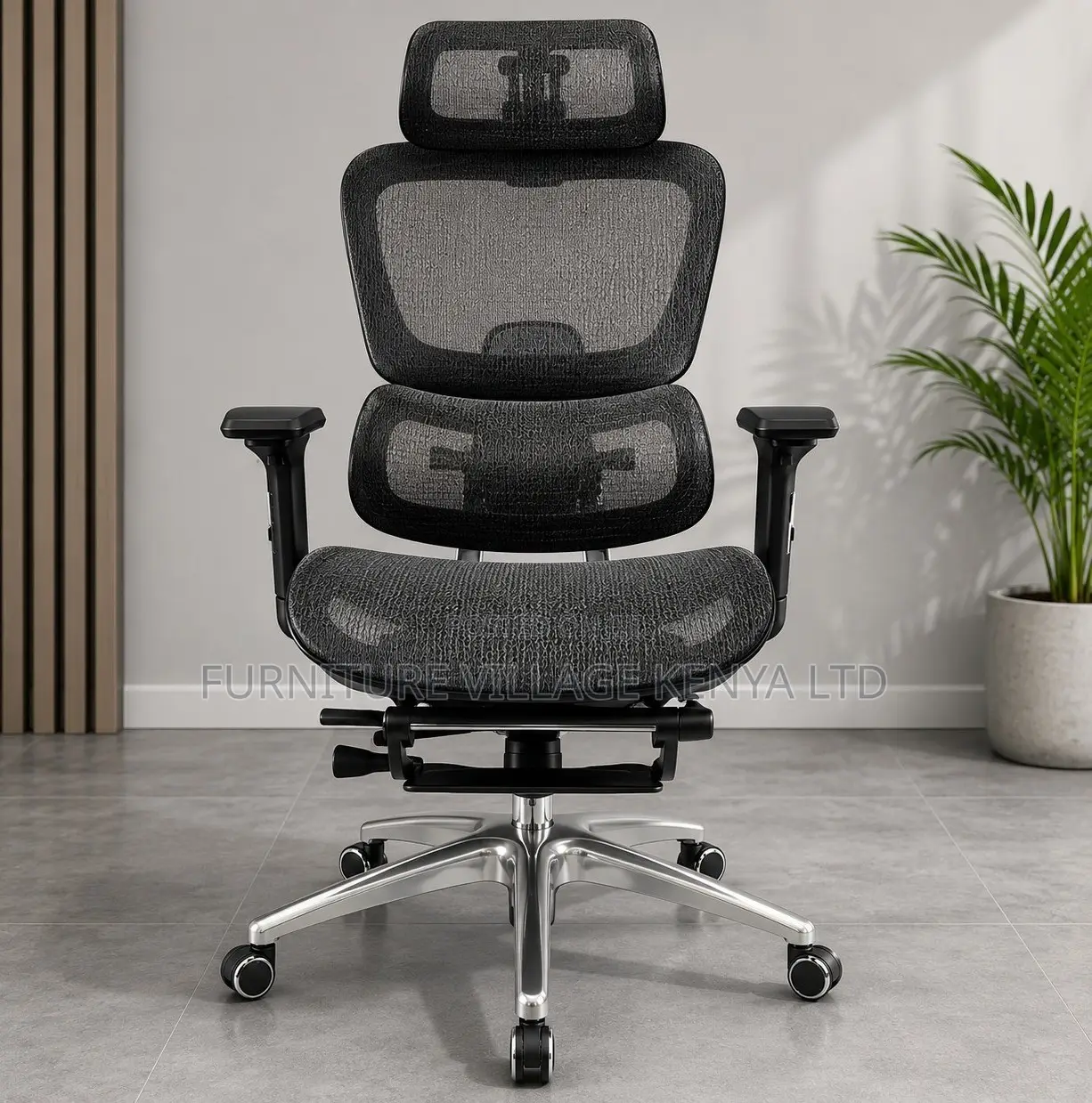 Ergonomic Office Chair With Footrest and Headrest