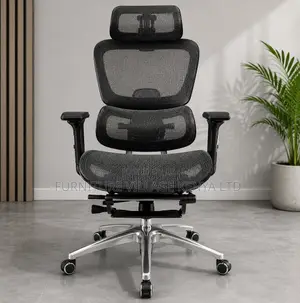 Ergonomic Office Chair With Footrest and Headrest