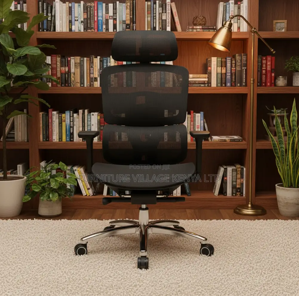 Ergonomic Office Chair With Footrest and Headrest