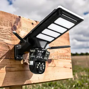 4g PTZ Full Color Night Vision Solar Camera With Led Solar Streetlight