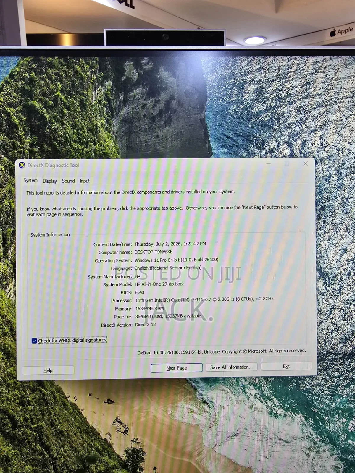 Desktop Computer HP Pavilion 27 16GB Intel Core i7 SSD 512GB