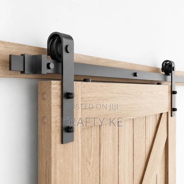 Industrial Sliding Barn Door Hardware Kit - Quiet Glode - main view