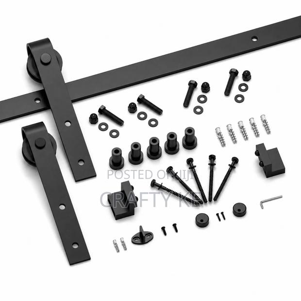 Industrial Sliding Barn Door Hardware Kit - Quiet Glode - thumbnail 3