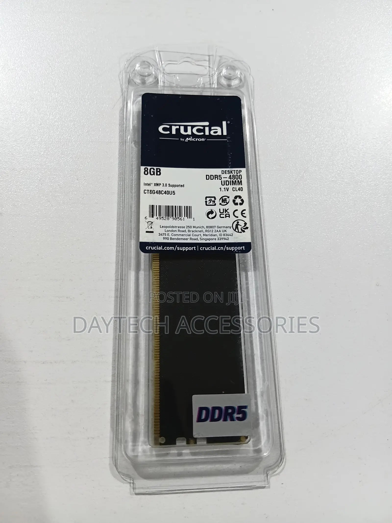 This Is a Crucial 8gb Ddr5-4800 Udimm Desktop Memory.