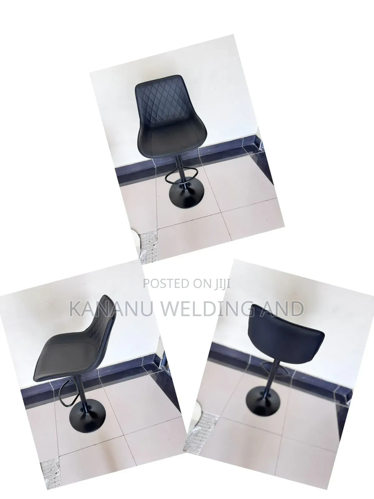 All Black Adjustable Barstool/Kitchen