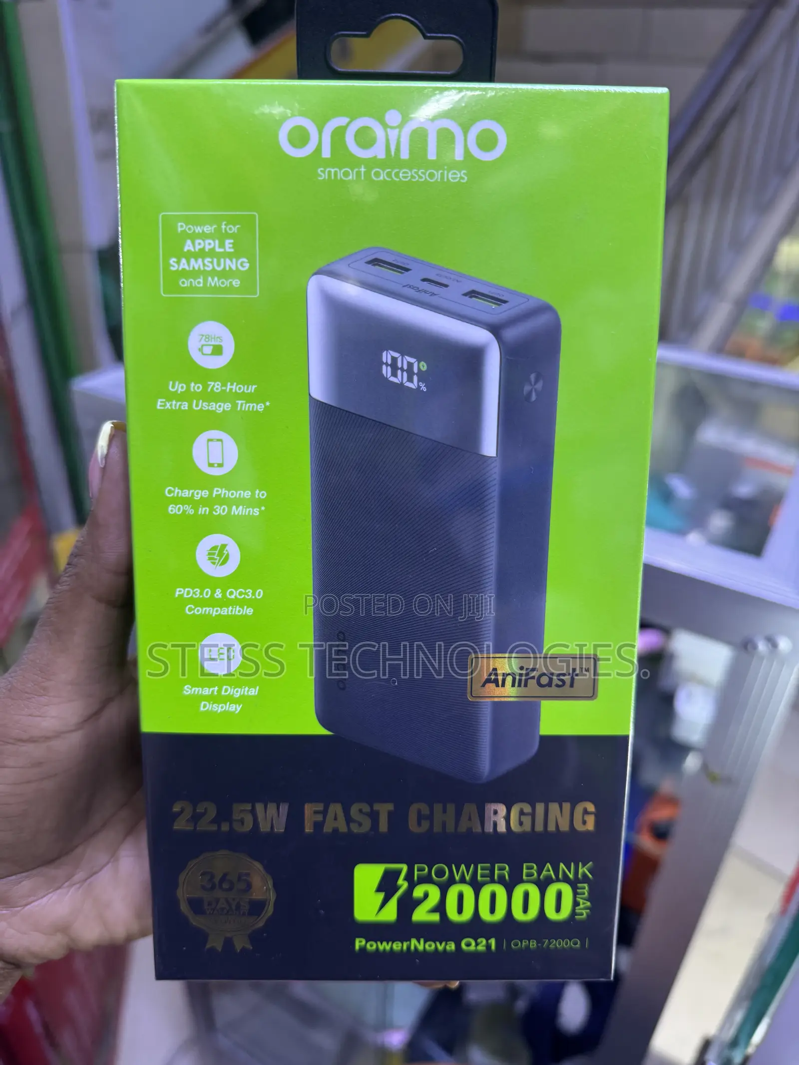 22.5w 20000mah Oraimo Powerbank