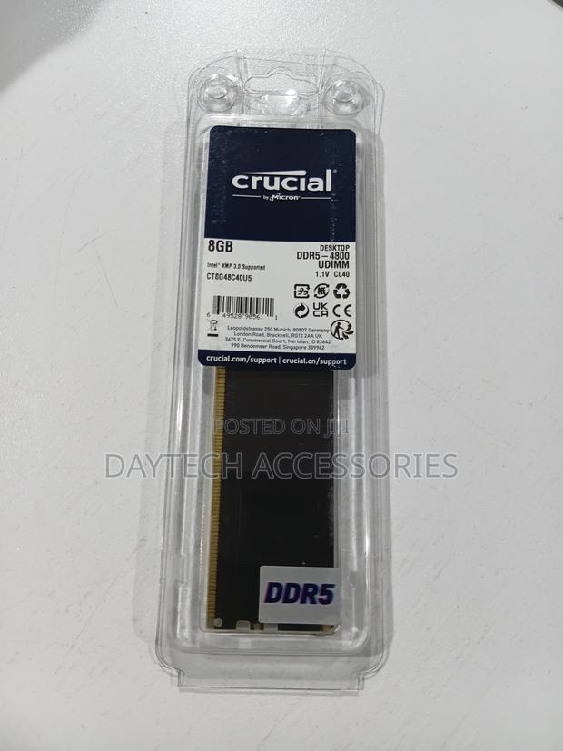 Crucial 8gb Ddr5-4800 Udimm Cl40 Desktop Memory Module