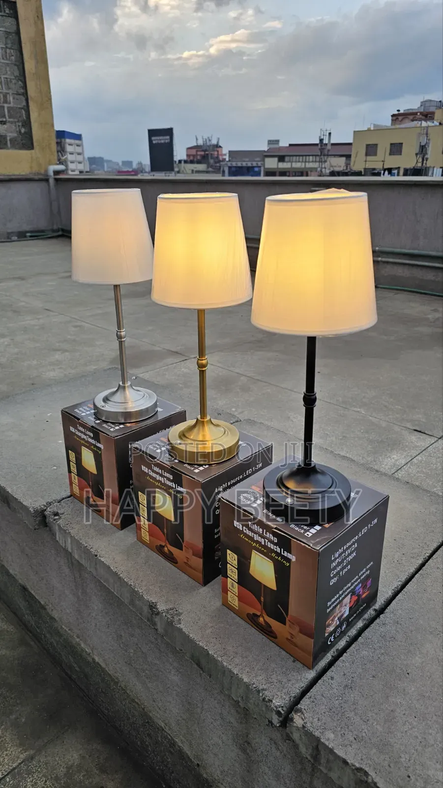 Vintage Metal Table Lamp – Rechargeable Cordless Led Bedside Light