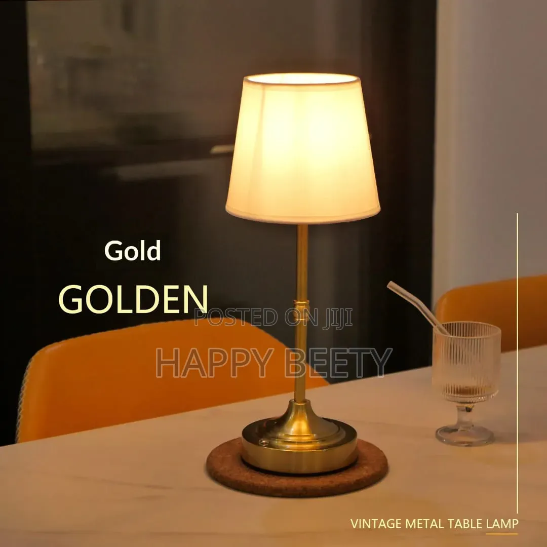 Vintage Metal Table Lamp – Rechargeable Cordless Led Bedside Light