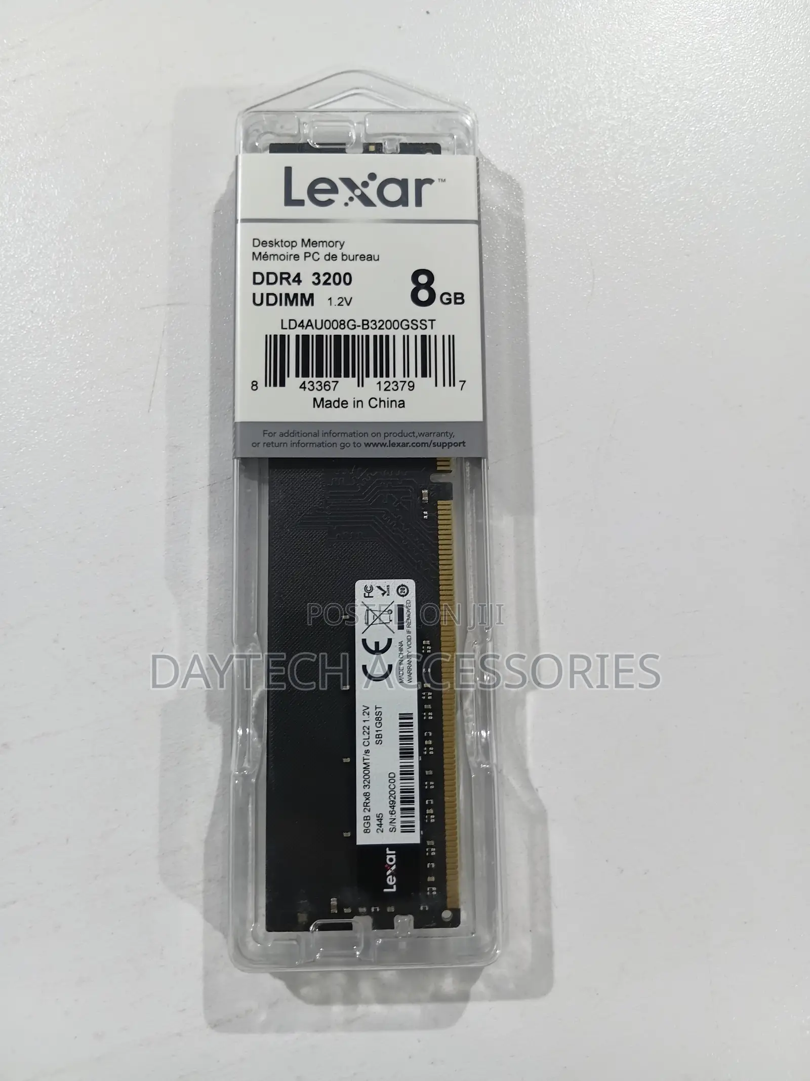 This Is a Lexar 8gb Ddr4 3200mhz Udimm Desktop Memory Module.