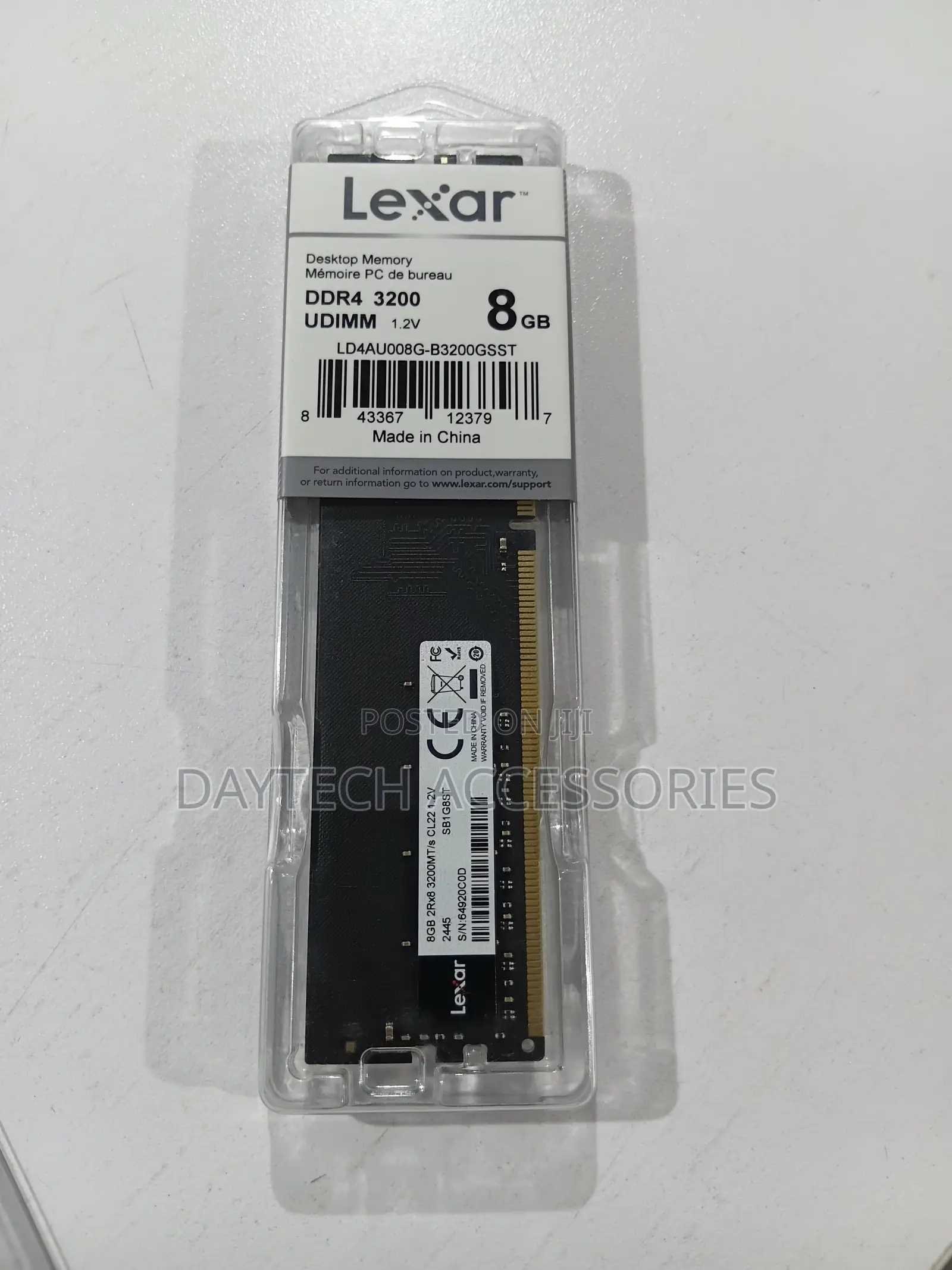 Lexar 8gb Single Ddr4 Udimm Ram 3200mt/S Cl22 288-Pin Desktop Ram