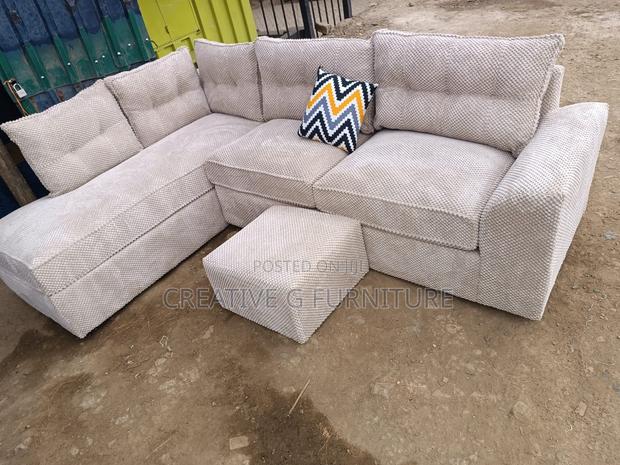 Modern 6‐Seater Grey Bubble Sofa With Footrest - thumbnail 2