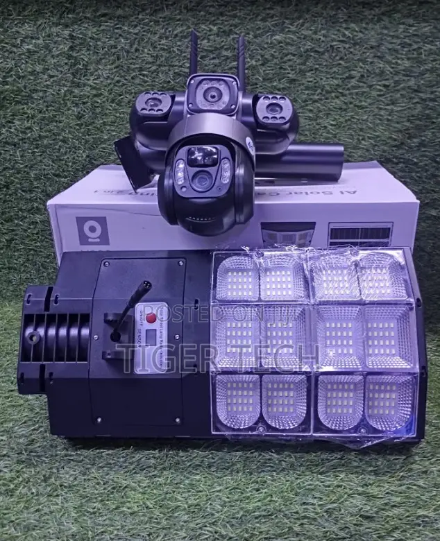 Ai Solar Camera Lighting – 180w 4g Outdoor CCTV Camera With 3-Lens