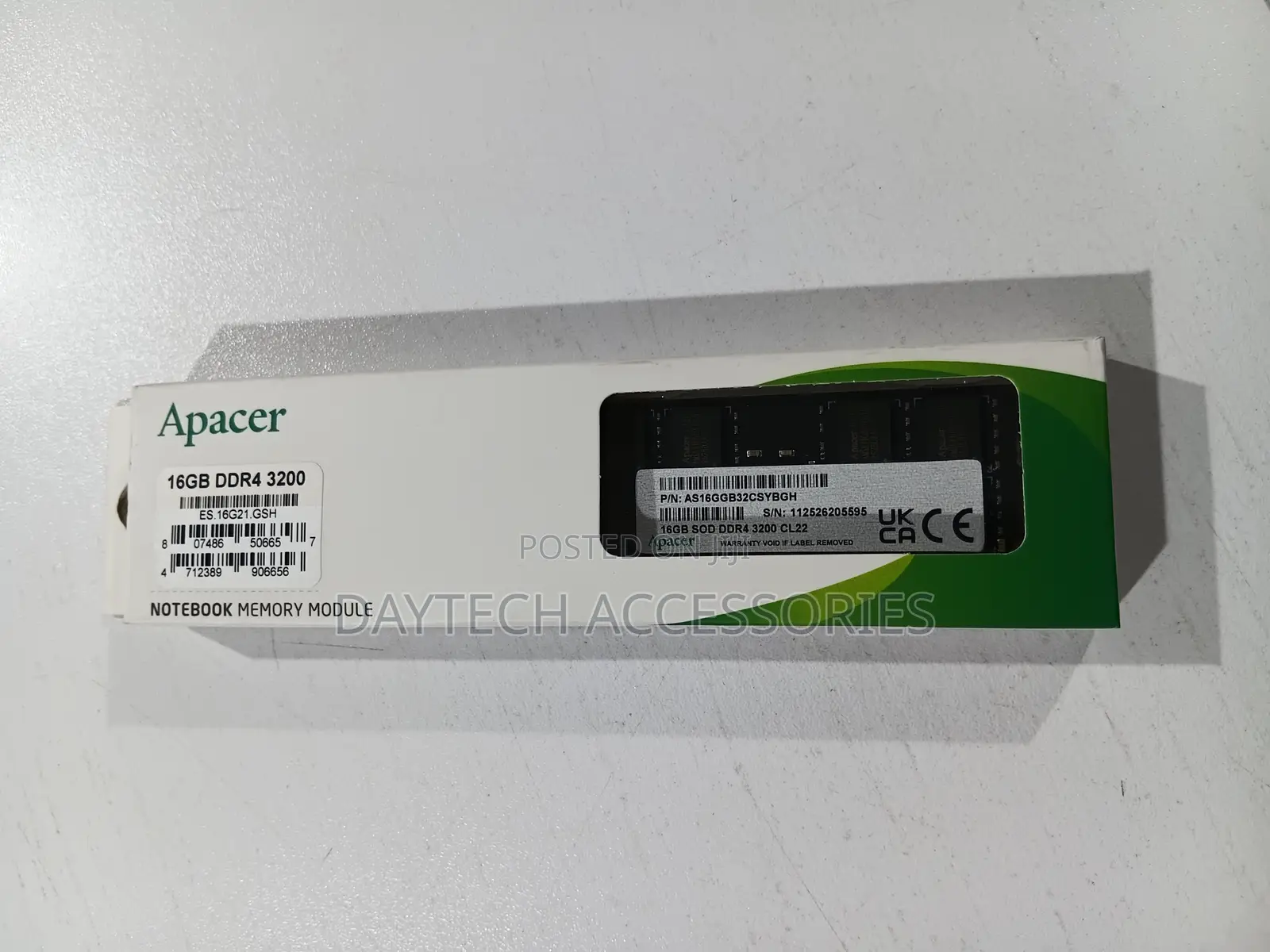 This Is an Apacer 16gb Ddr4 3200mhz So-Dimm Laptop Memory Module.