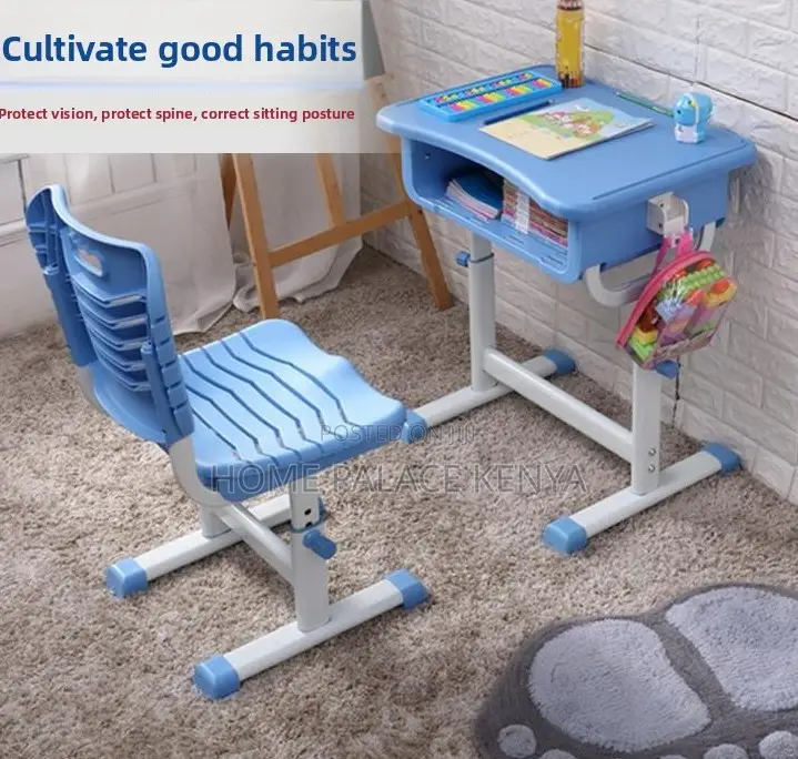 Student Desk: Adjustable Blue Ergonomic Student Set