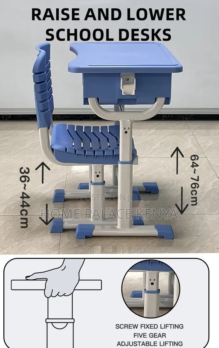 Student Desk: Adjustable Blue Ergonomic Student Set