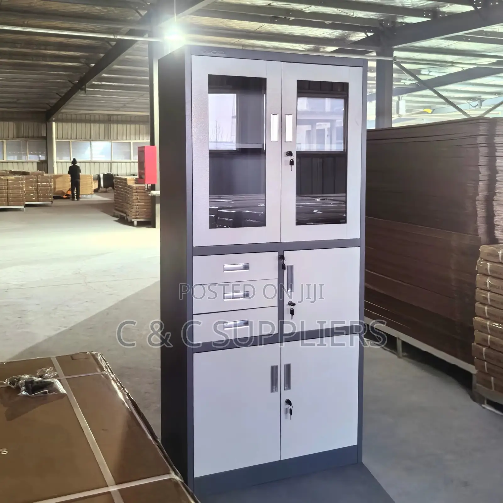 Steel Lockable Office Cabinet With Safe