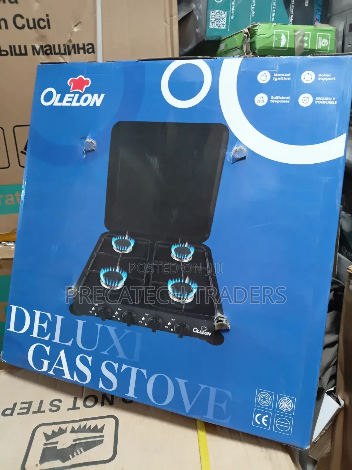 Olelon Deluxe 4 Burner Gas Stove – Strong Flame Glass Lid